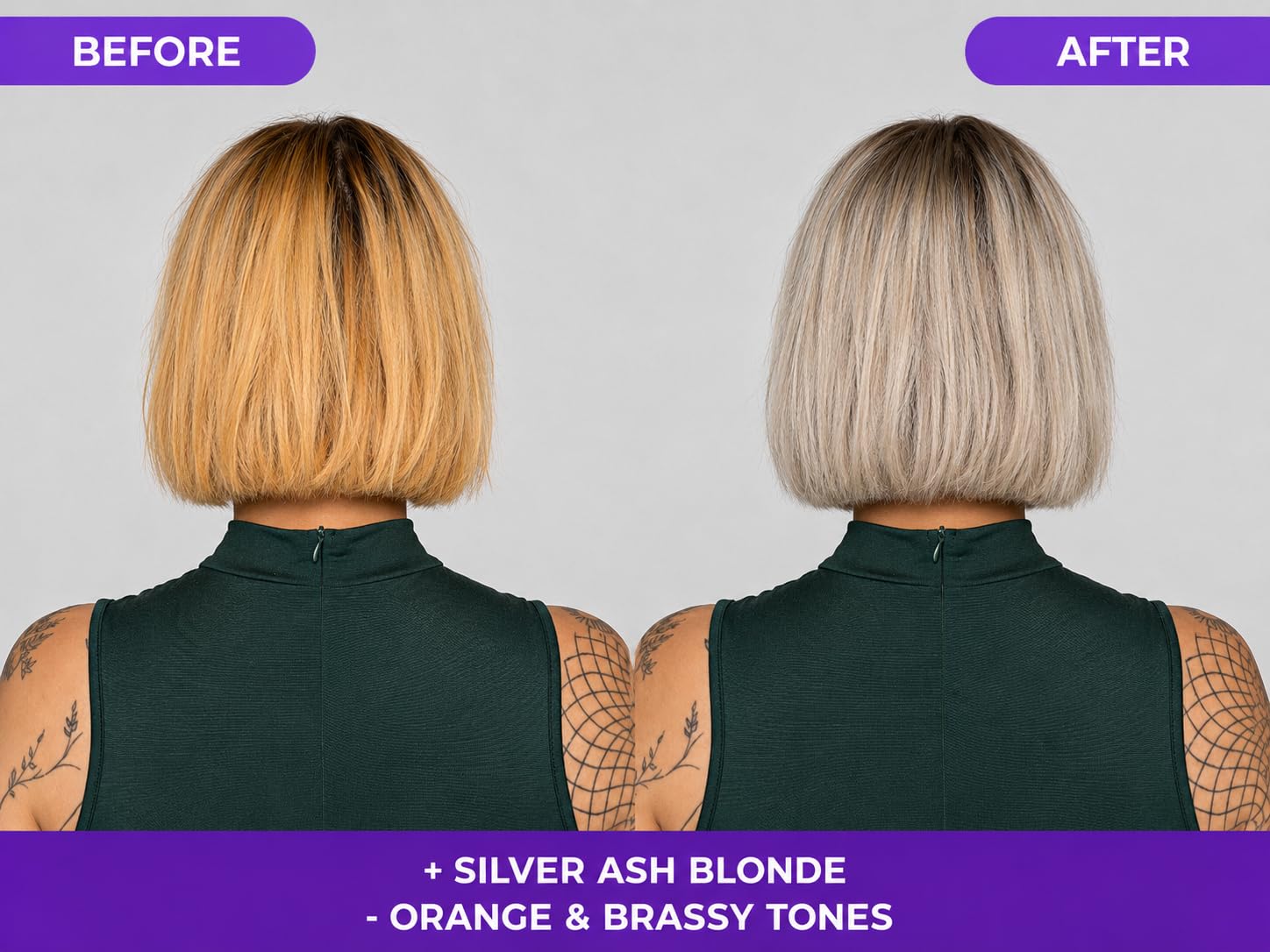 naissant mask applied on towel-dried blonde hair for fast toning results