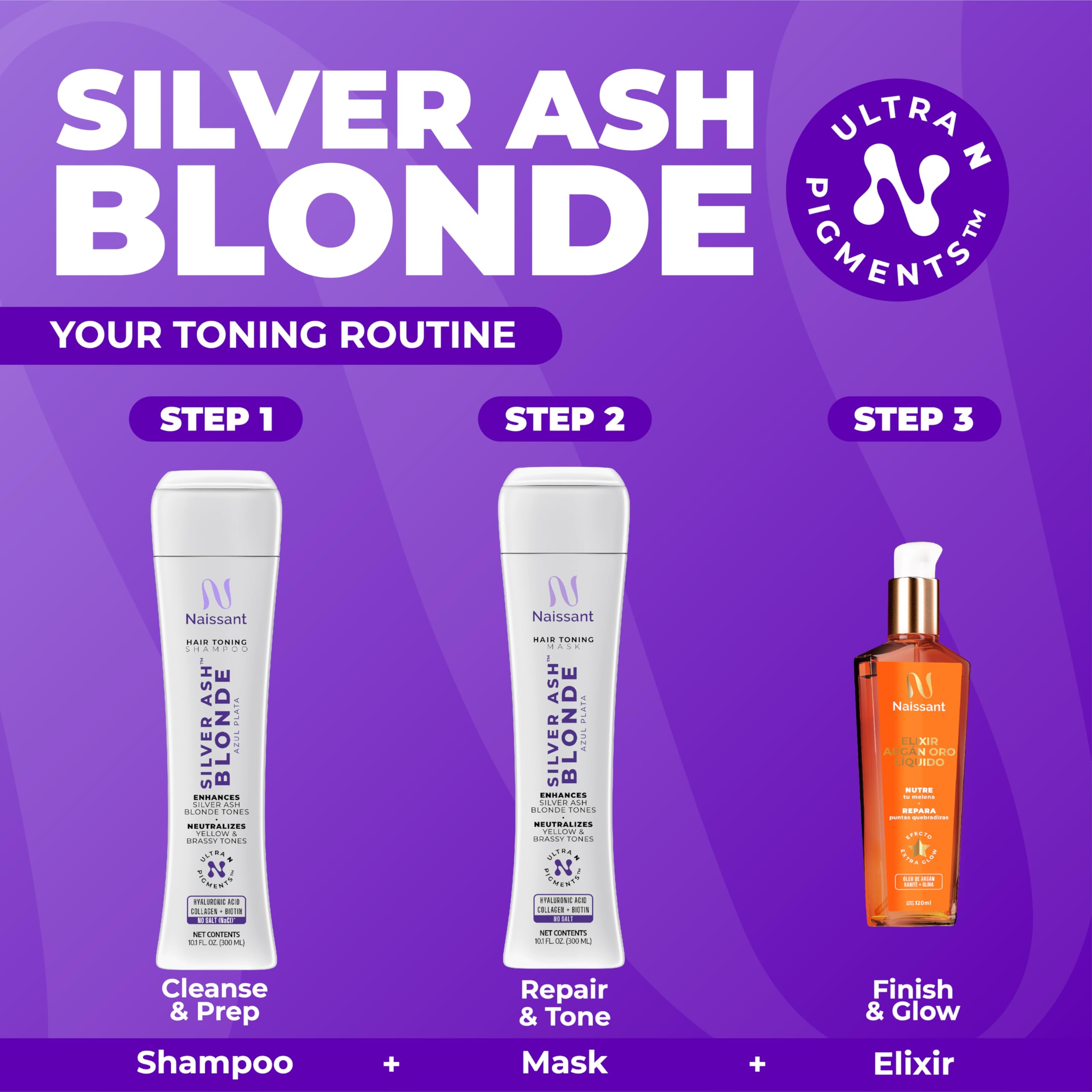 naissant professional applying mask in salon to achieve even ash tones