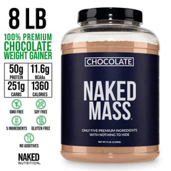 NAKED scoop measurement demonstrating single serving portion and calorie control