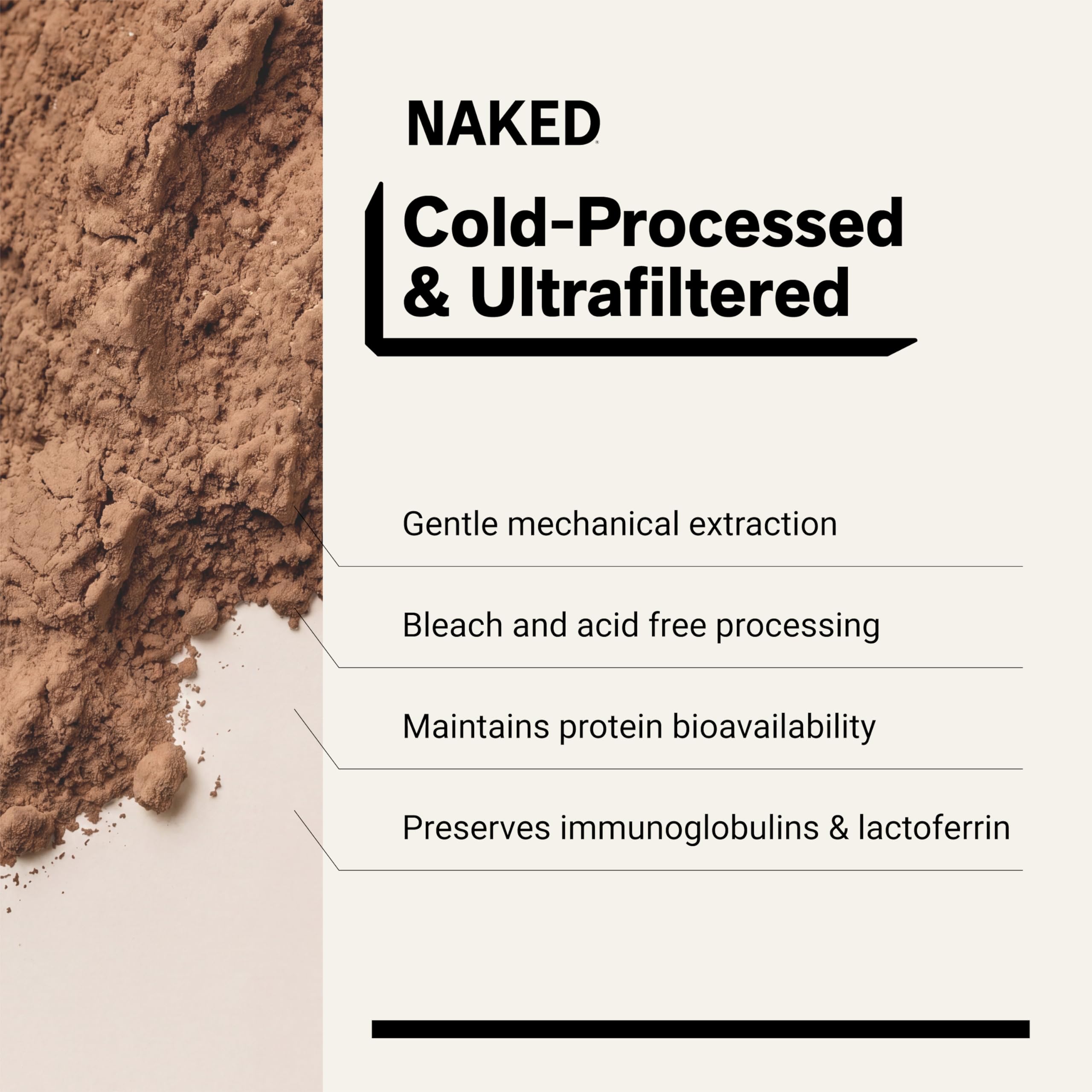 NAKED chocolate whey smoothie in glass demonstrating post-workout use