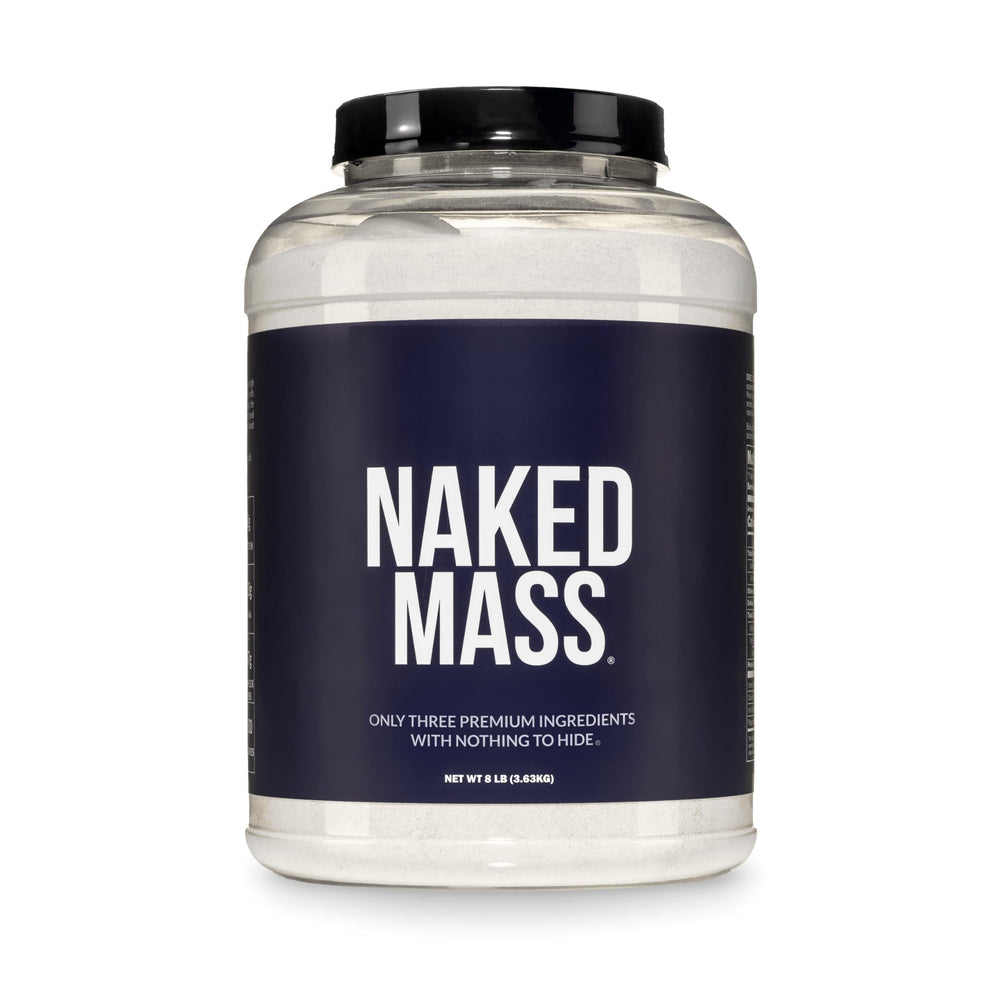 NAKED mass front tub showing clean packaging and bulk benefit