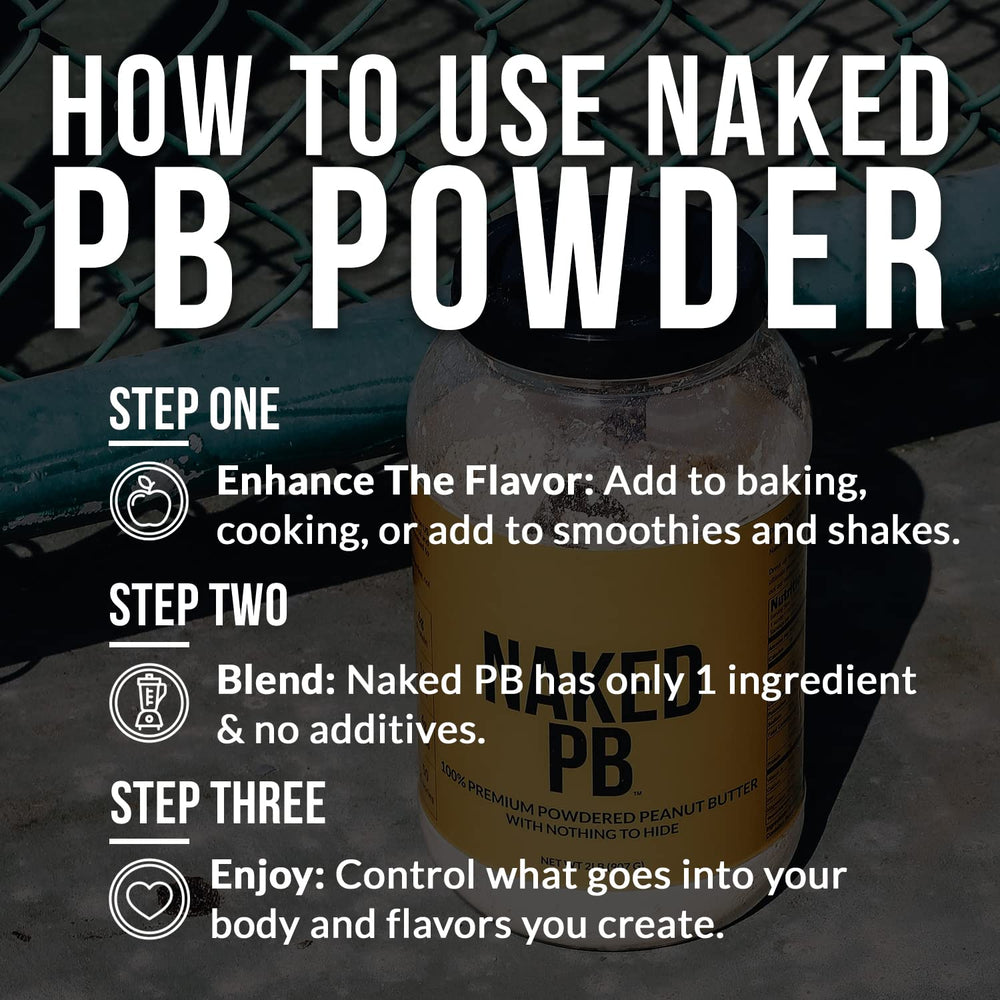 NAKED PB ingredient label close-up showing non-GMO and no additives