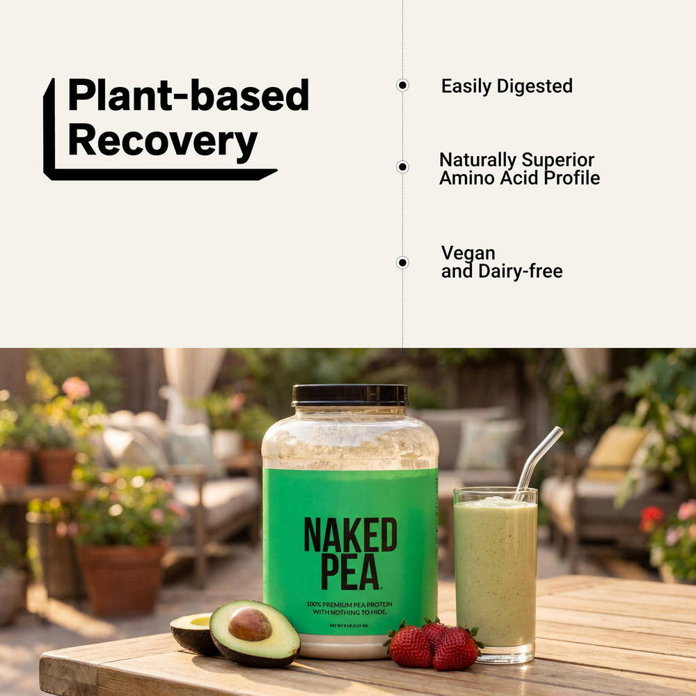 NAKED Pea ingredient list on jar emphasizing single-ingredient purity