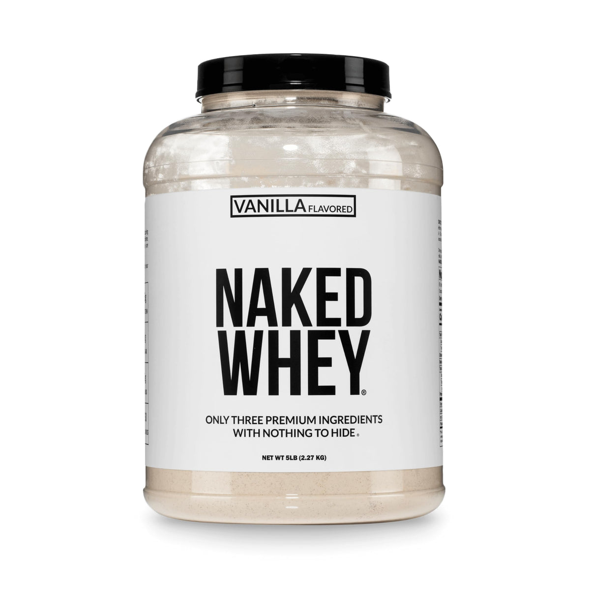 NAKED front packaging showing clean label and 5 lb tub benefit