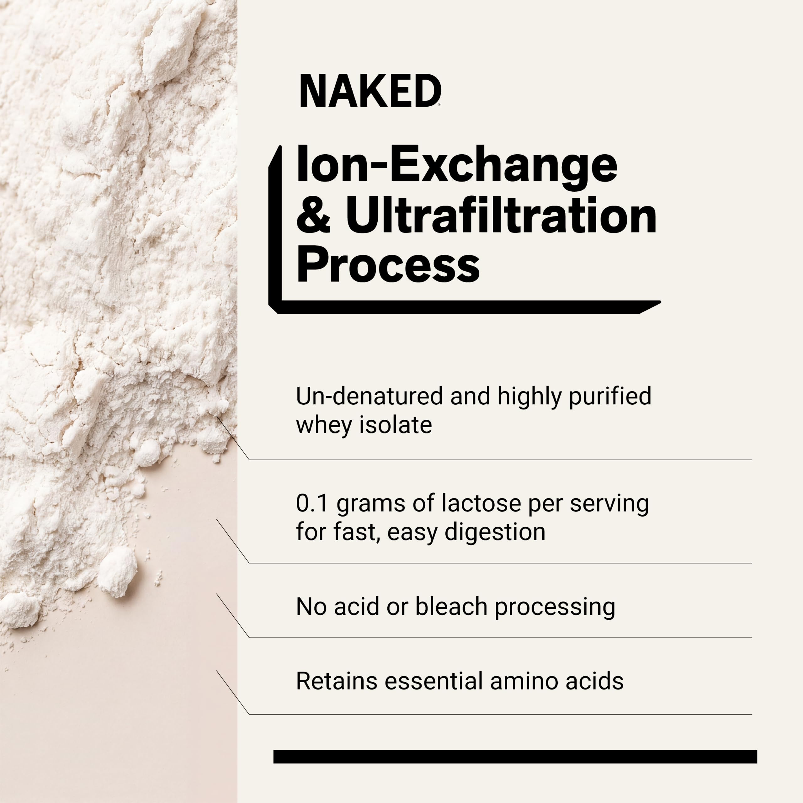 NAKED scoop on scale showing 30g protein portion for accurate servings