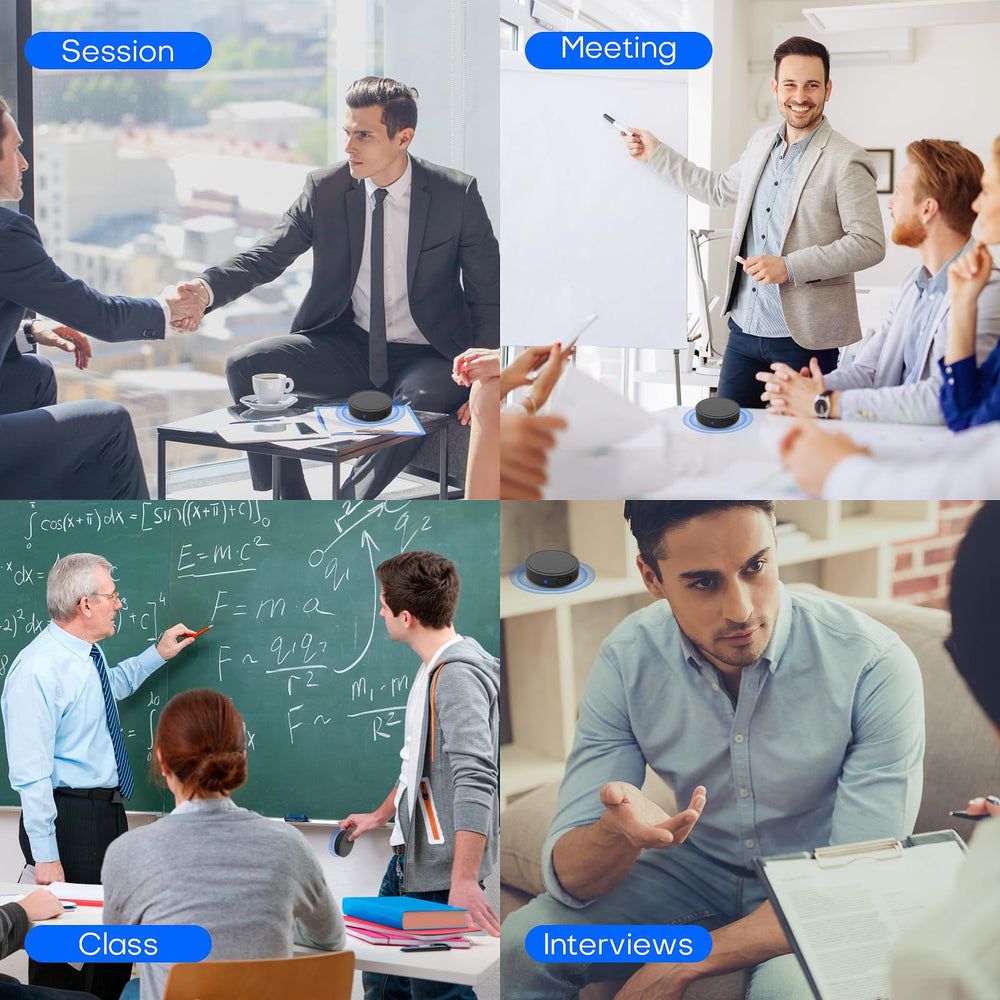 nanezan on table during meeting showing clear voice capture benefit
