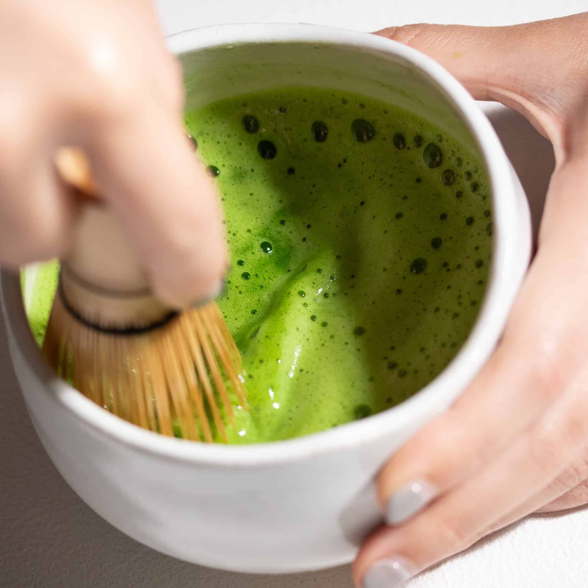 Naoki Matcha packaging label close detail showing JAS organic certification