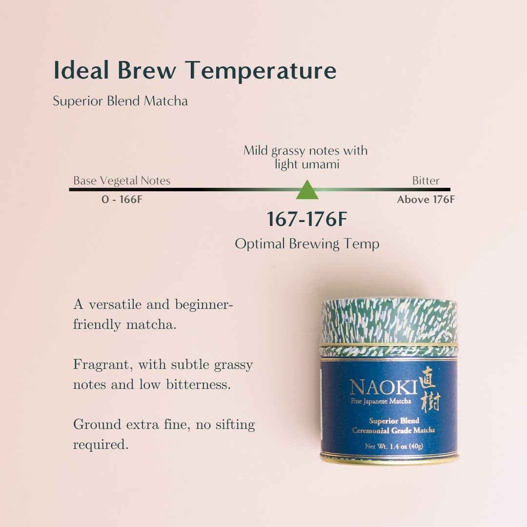 Naoki Matcha beside teaspoon for scale demonstrating serving size