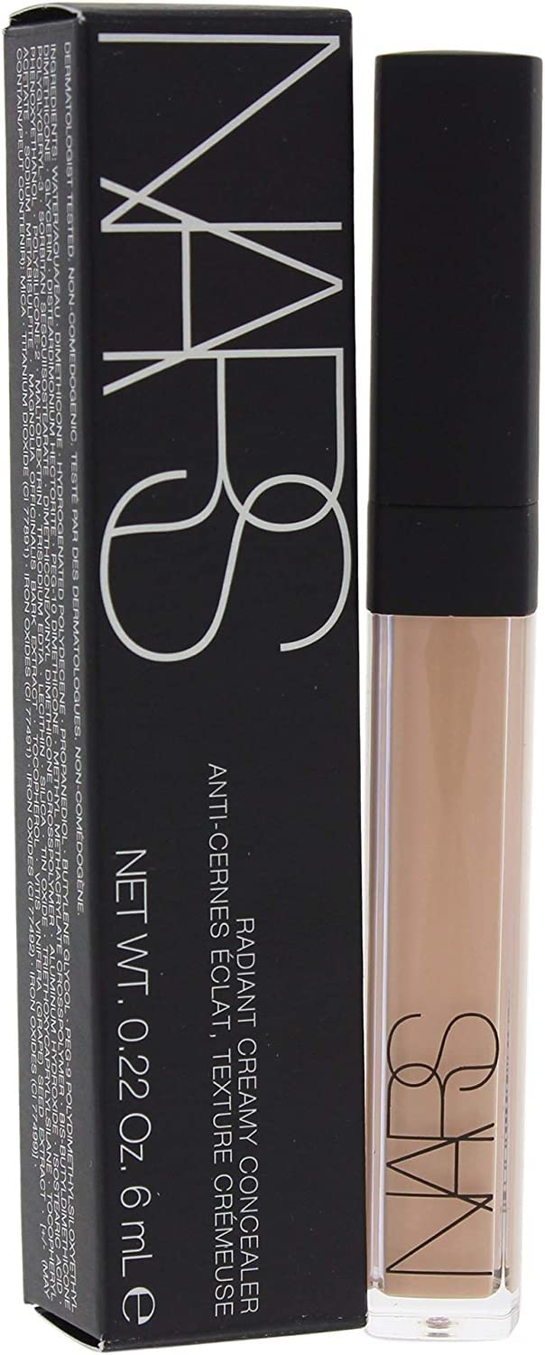 NARS concealer front tube showing shade Crème Brûlée and easy-to-use applicator benefit