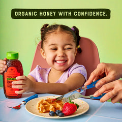 Nate's Honey label detail displaying certifications and ingredient simplicity