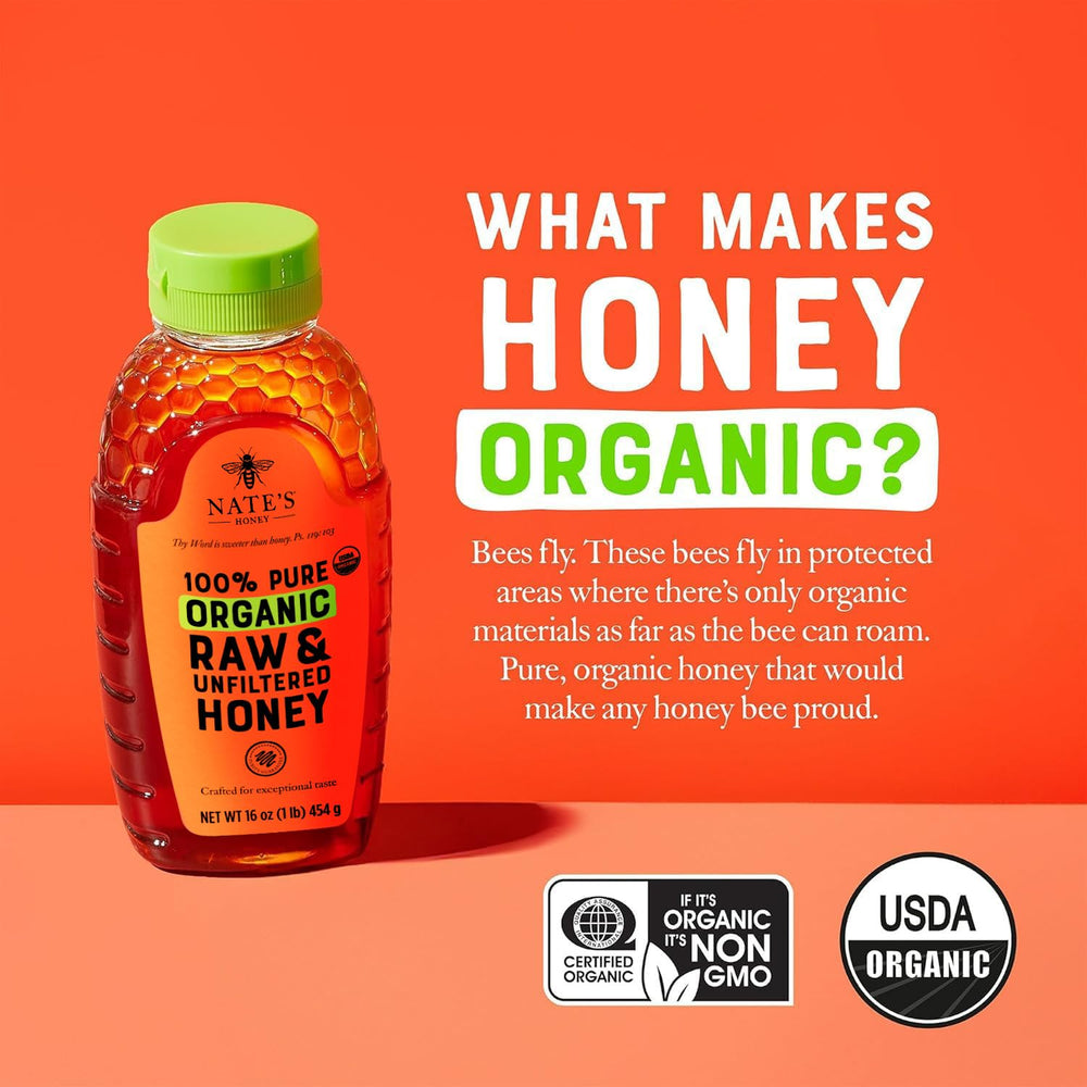 Breakfast scene with Nate's Honey on toast offering quick natural sweetness