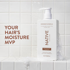 Native bottle label detail highlighting ingredient simplicity and clean formulation