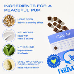 Native Pet single chew next to ruler showing chew size and easy dosing benefit