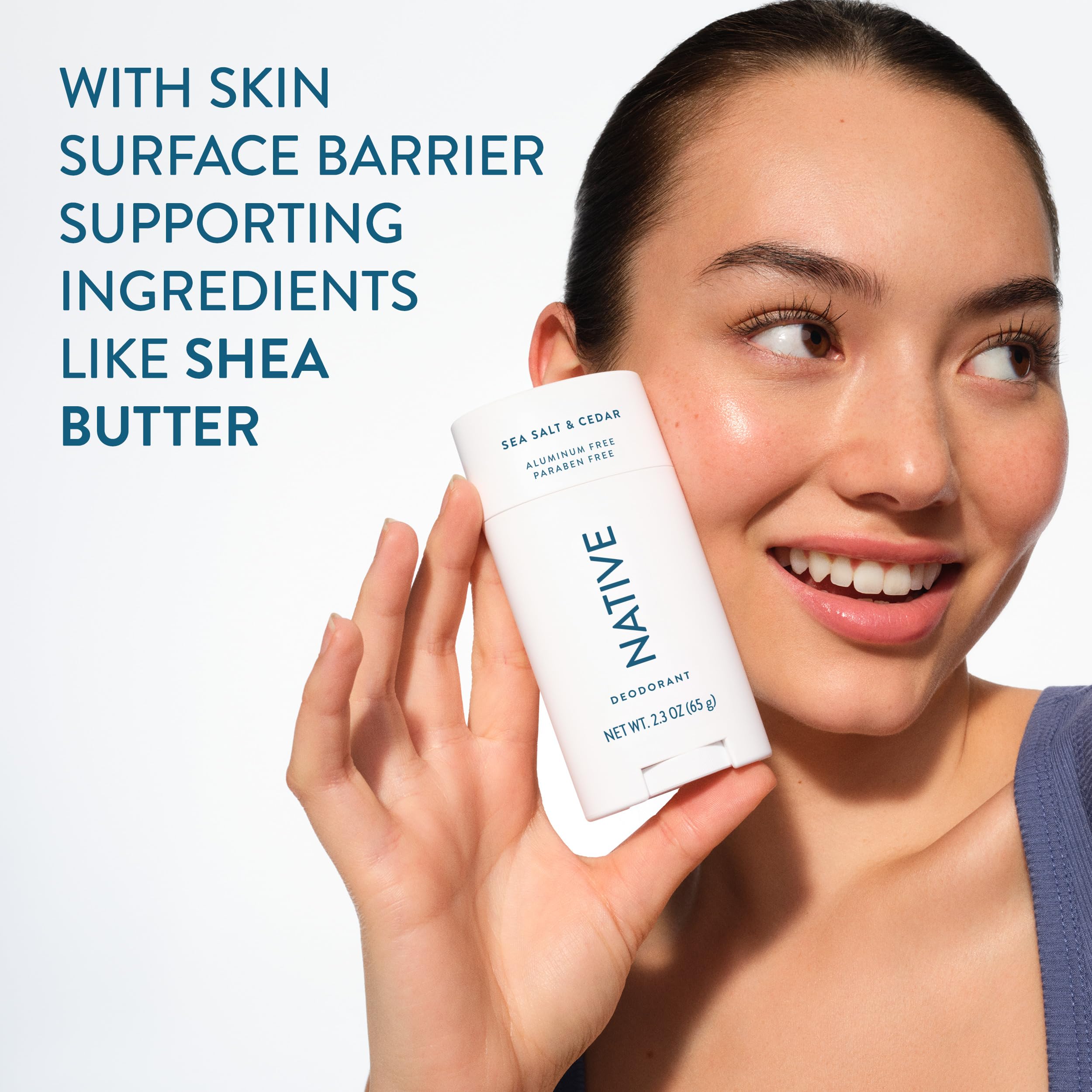 Native deodorant on bathroom vanity highlighting daily routine convenience