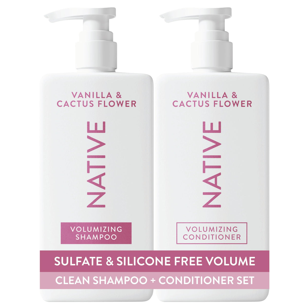 Native front packaging showing both bottles and scent branding for easy identification and shelf appeal