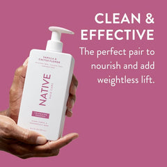 Native shampoo lather closeup demonstrating gentle cleansing and voluminous foam for lightweight lift