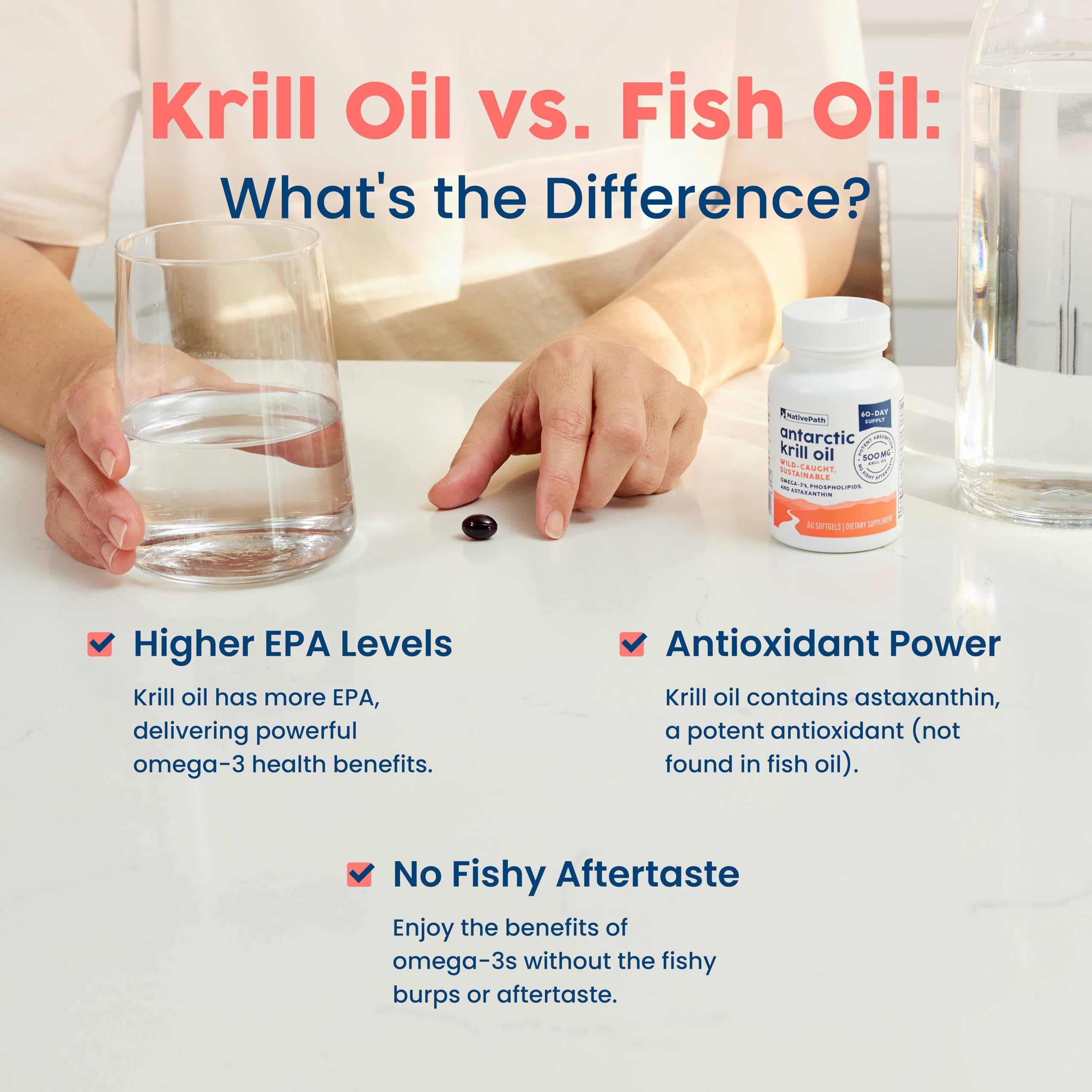 NativePath krill oil highlighting astaxanthin for added antioxidant support