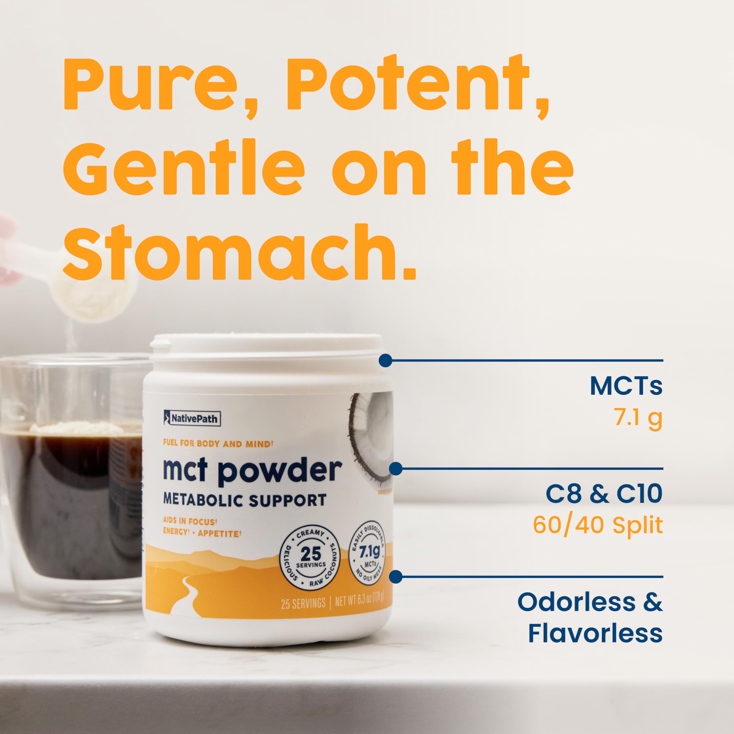 NativePath scoop measuring a single serving for easy portioning
