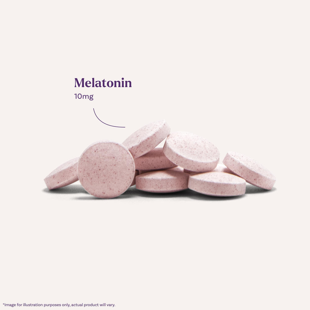 Natrol chewable tablet dissolving in mouth illustrating quick absorption for travel convenience