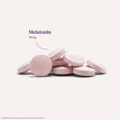 Natrol chewable tablet dissolving in mouth illustrating quick absorption for travel convenience
