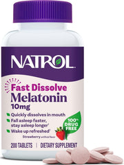 Natrol front packaging showing 200-count bottle and sleep support benefit