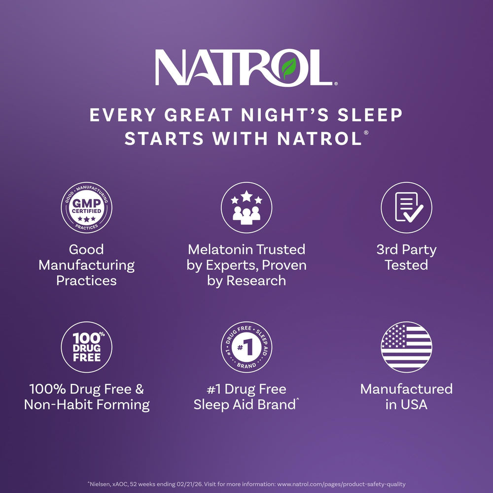 Natrol travel pouch with tablets demonstrating convenient no-water sleep aid for jet lag