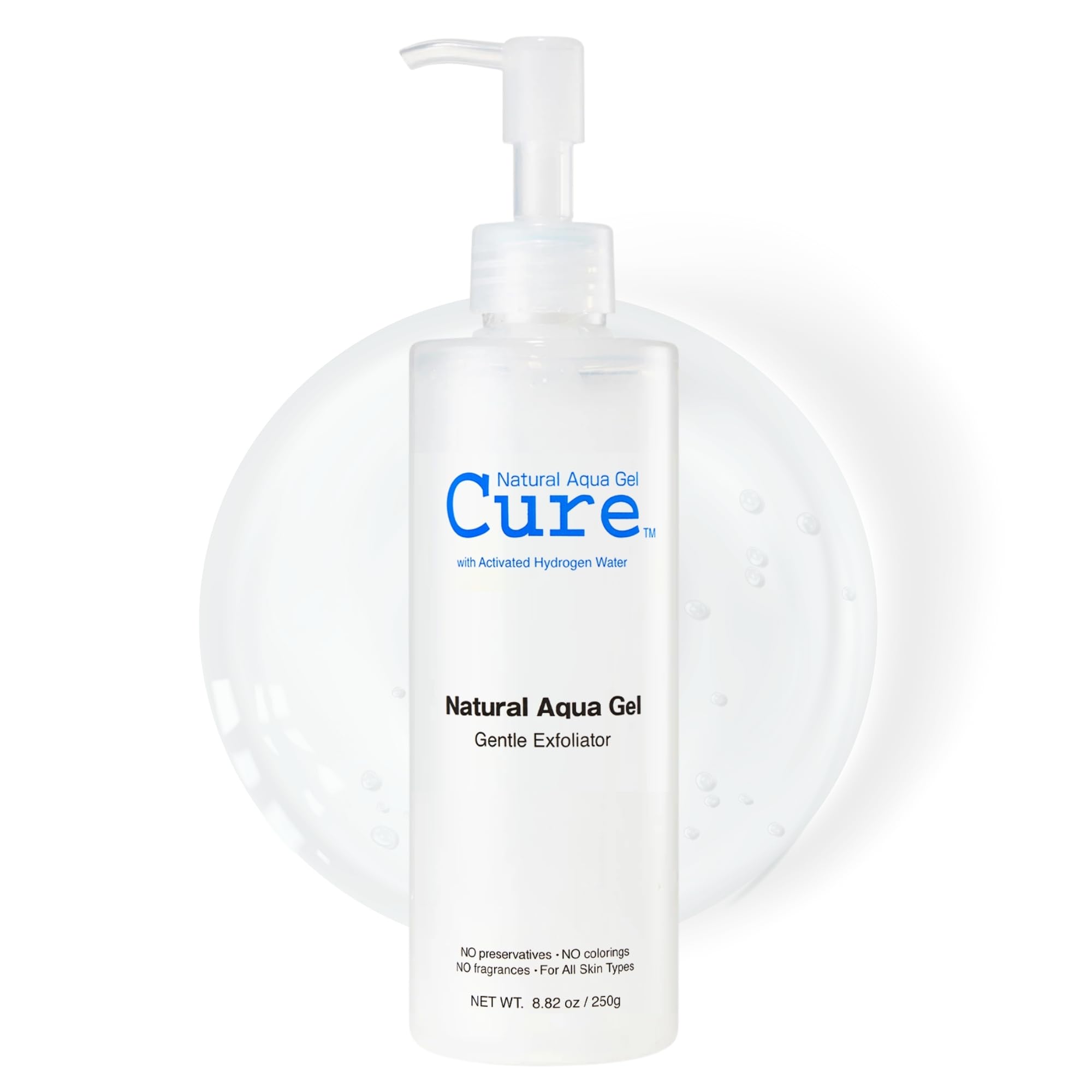 Natural Aqua Gel Cure front bottle showing clean packaging and size benefit