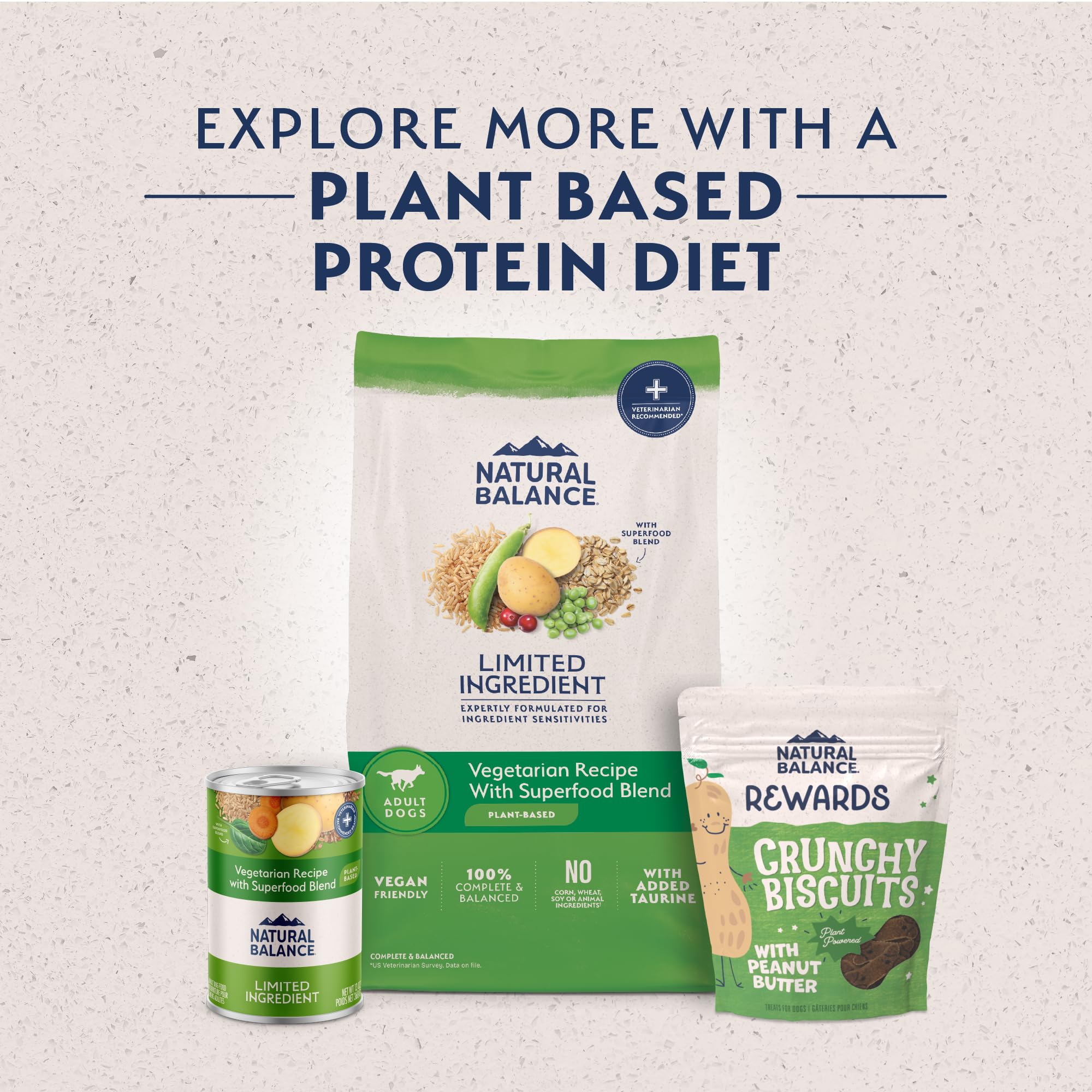 Natural Balance nutrition label detail highlighting complete balanced formula benefit