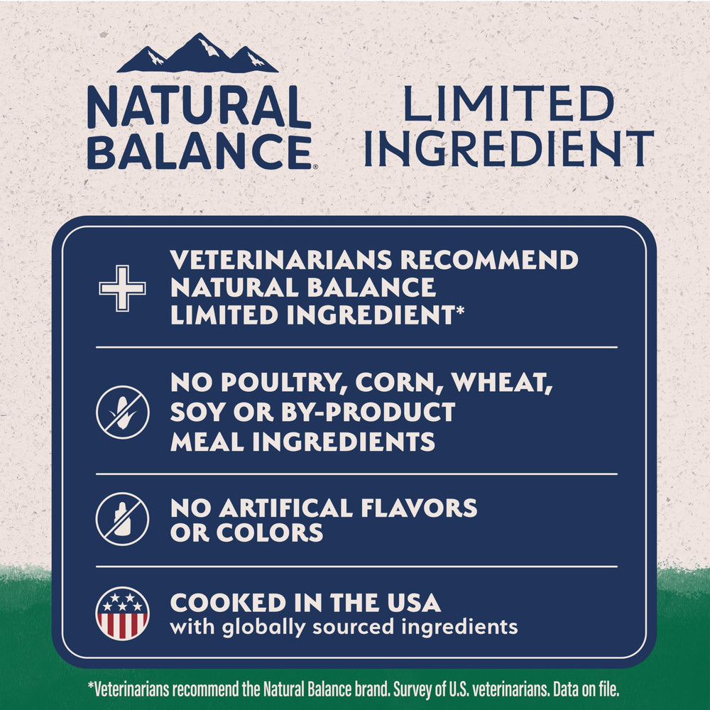 Natural Balance brown rice detail illustrating gentle carbohydrate source