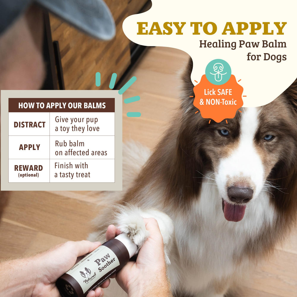 Natural Dog Company ingredient label showing shea butter hemp seed oil calendula benefits