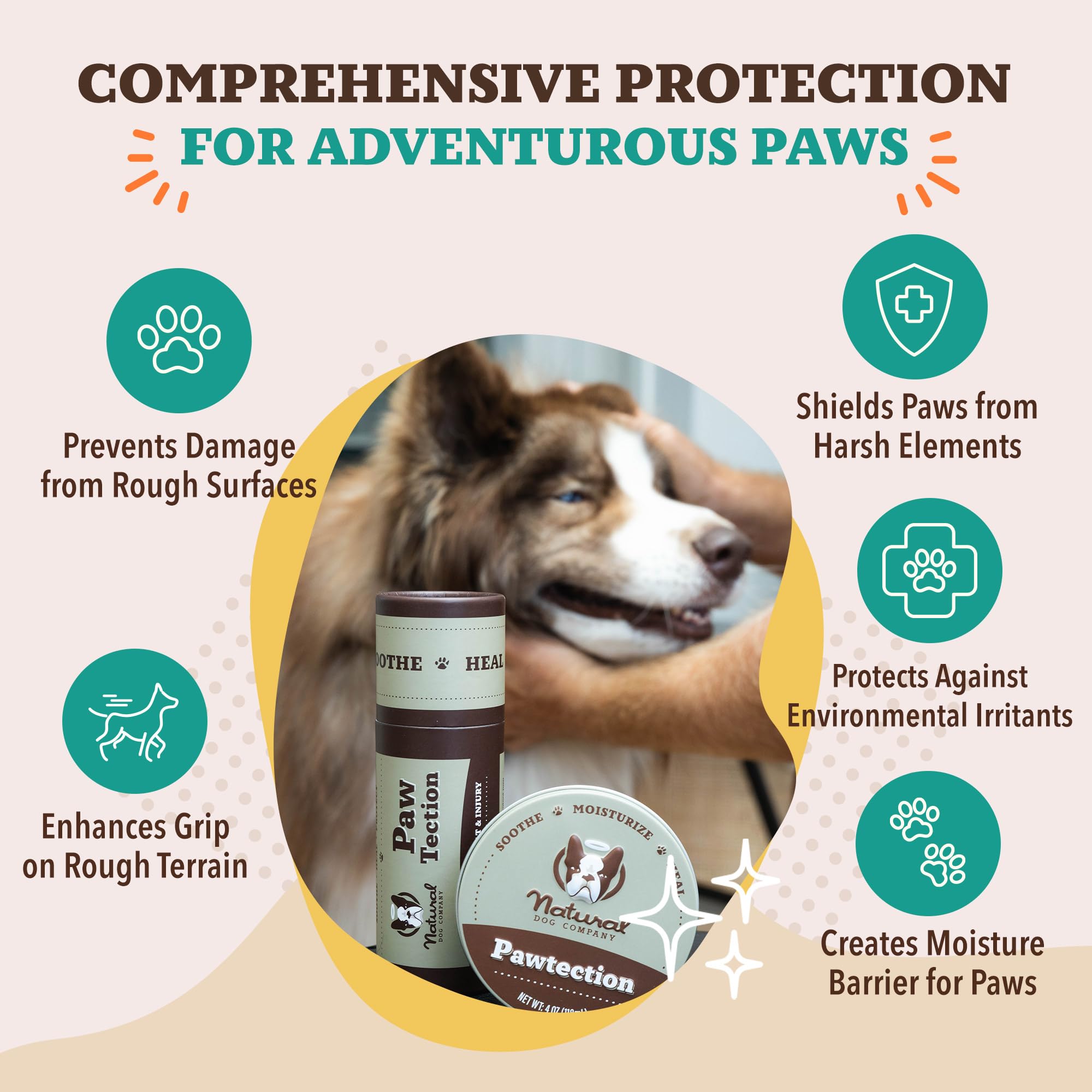 Natural Dog Company PawTection wax texture close-up showing firm barrier consistency