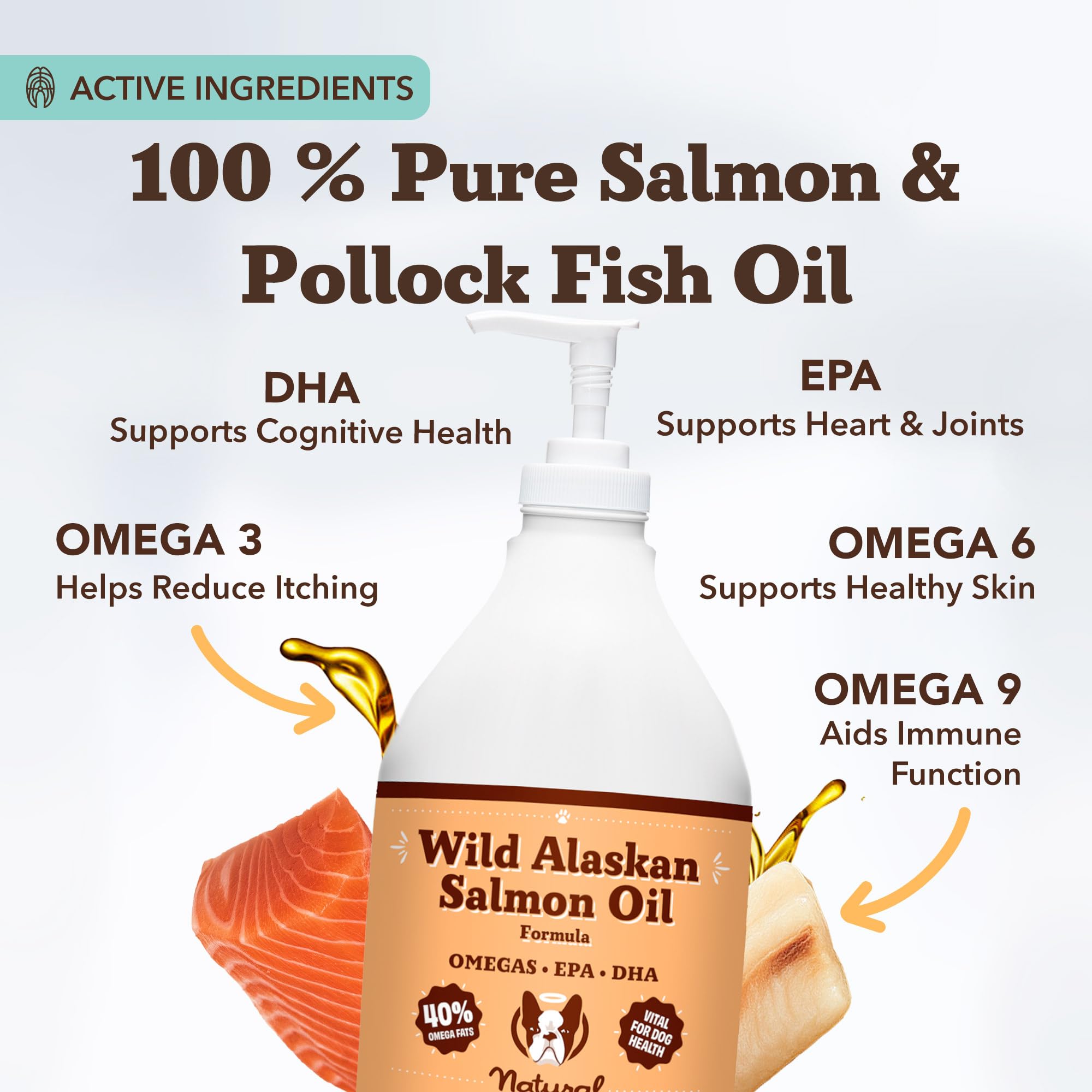 Natural Dog Company oil poured over kibble to boost flavor and nutrients