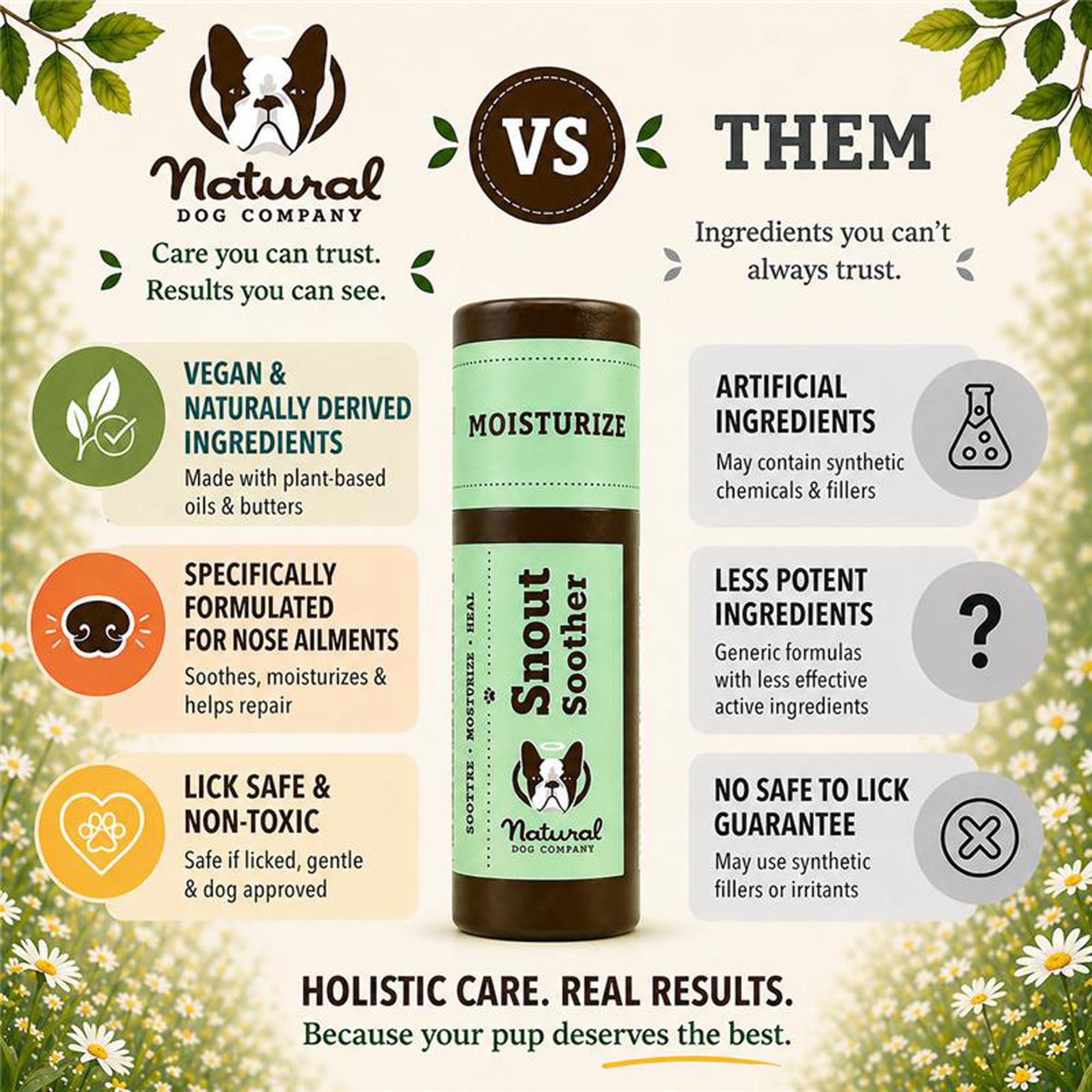 Natural Dog Company stick by a beach illustrating outdoor nose care