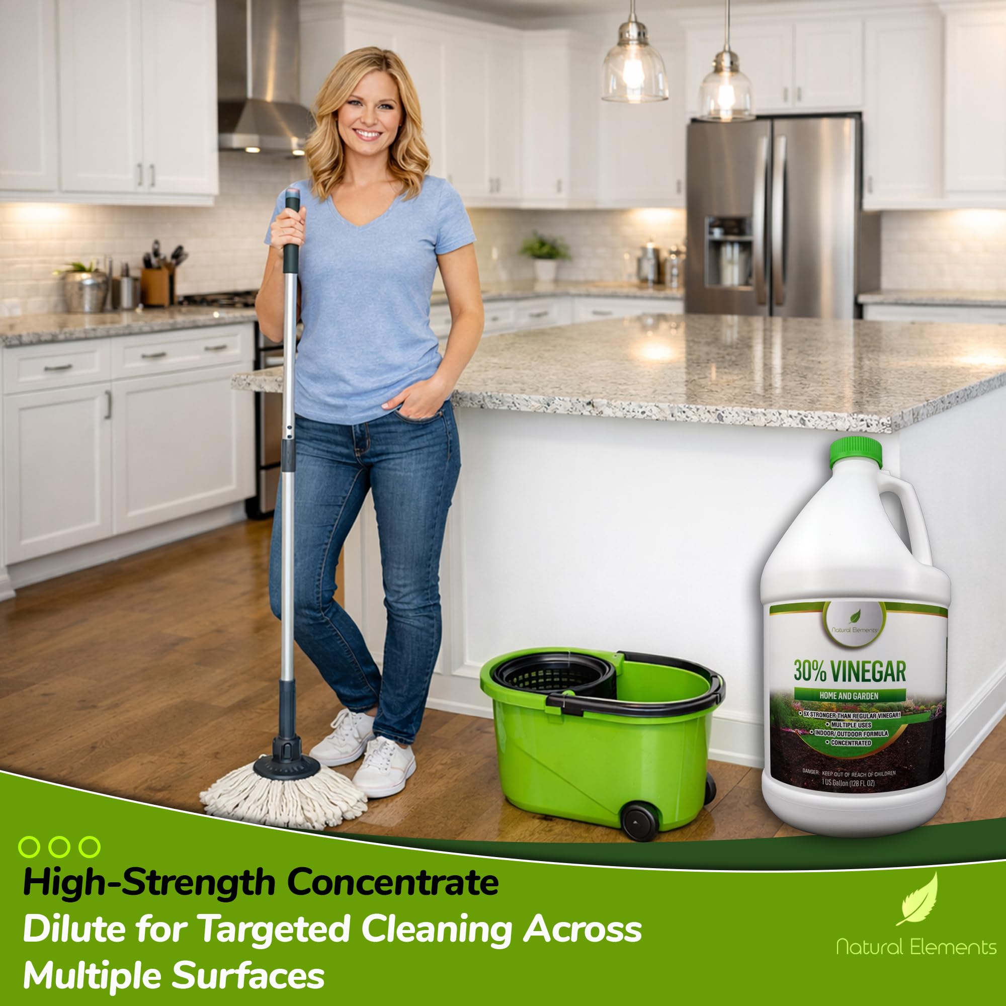 Natural Elements spot-treating weeds in garden path, targeted weed control without harsh chemicals