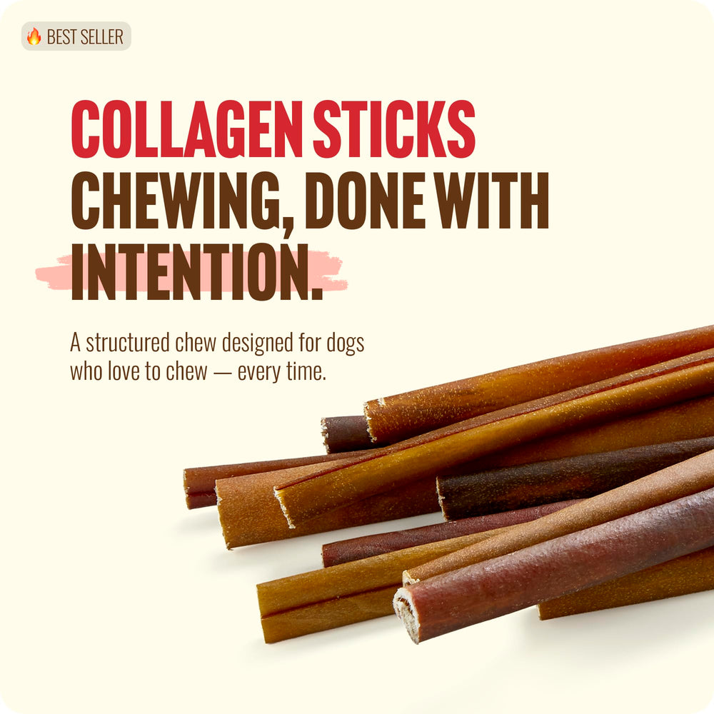 Natural Farm single 12-inch collagen stick close-up showing dense texture