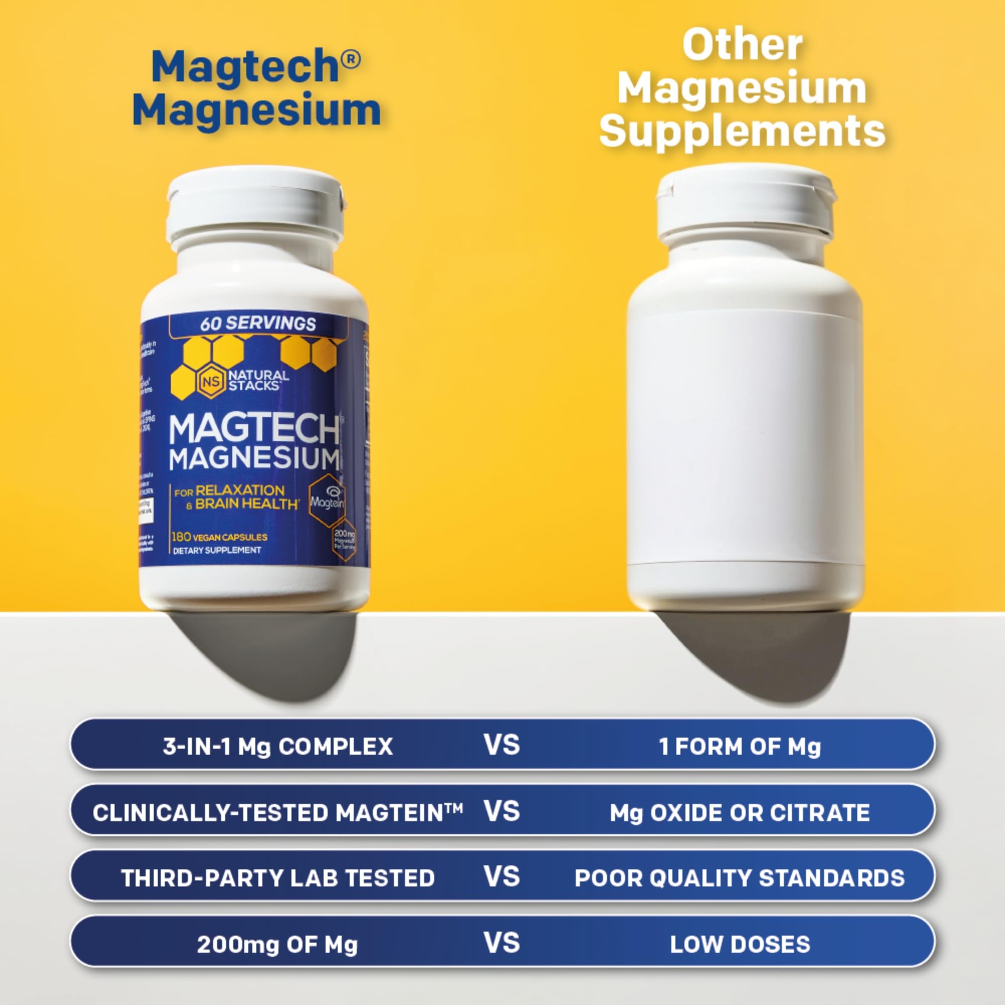 NATURAL STACKS capsule resting in a hand illustrating portability and easy dosing