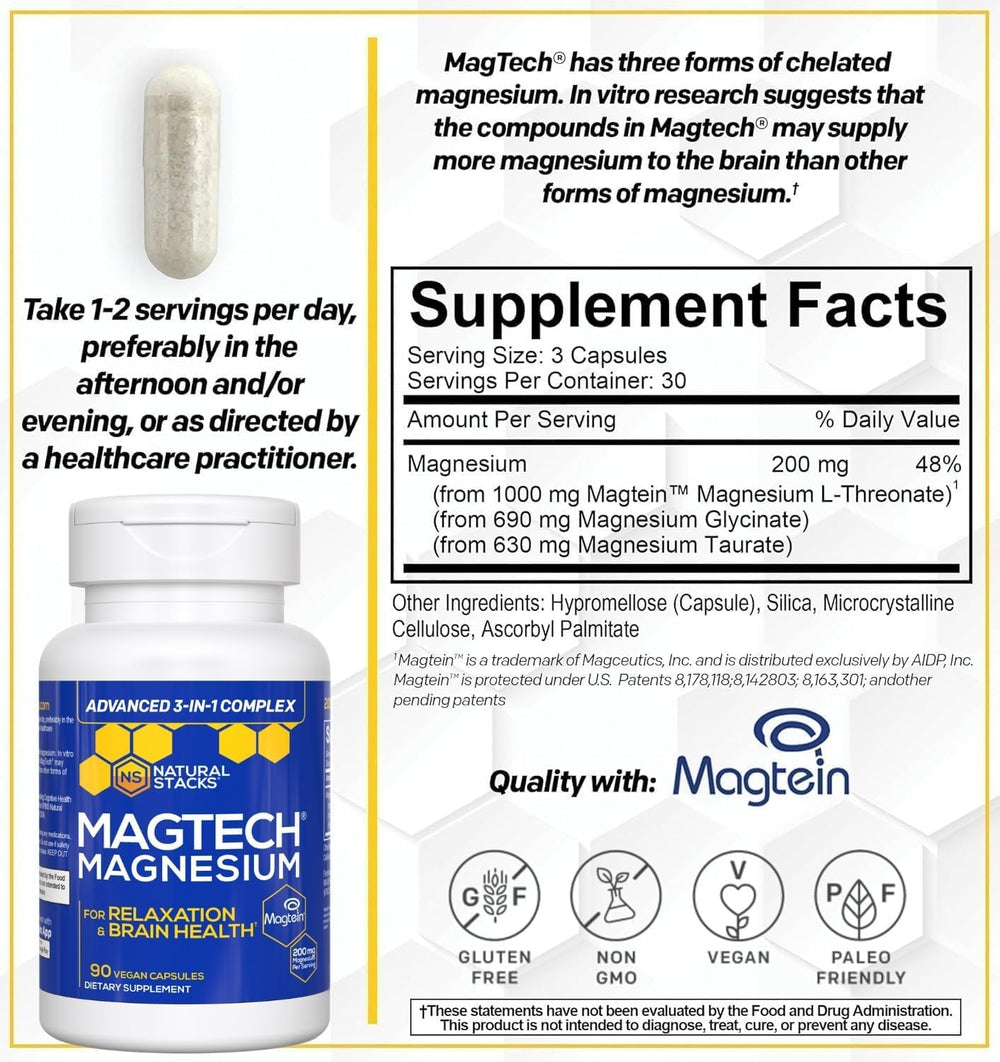 NATURAL STACKS MagTech on bedside table suggesting evening relaxation routine