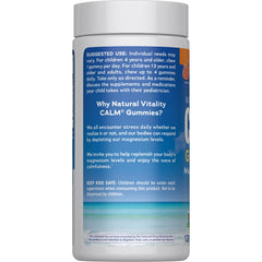 Natural Vitality Calm gummy close-up showing texture and chewable easy-to-take benefit