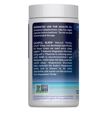 Natural Vitality bottle on bedside table illustrating calm, restful routine