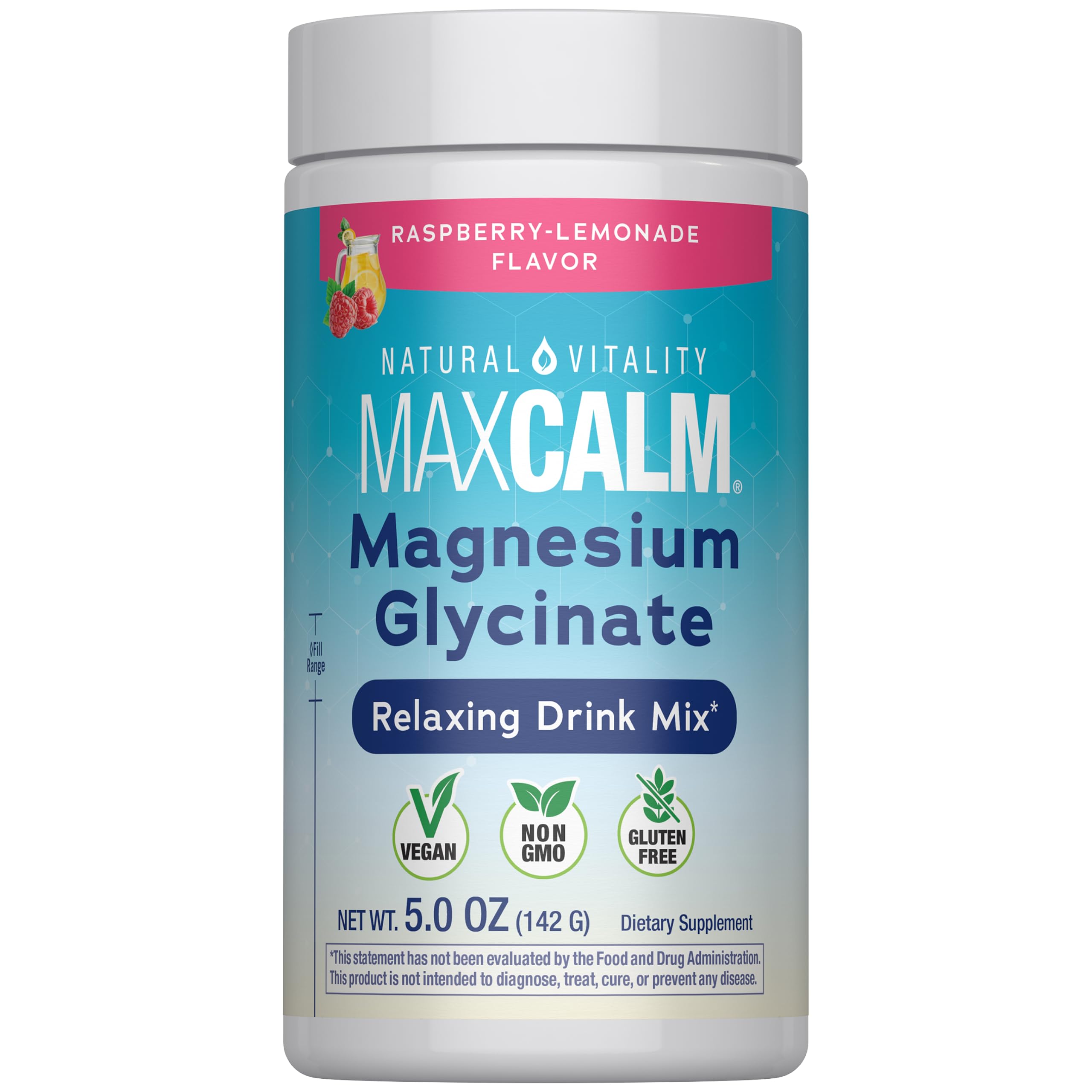 Natural Vitality MaxCalm front packaging showing product and flavor benefit
