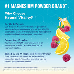 Natural Vitality MaxCalm packets and scoop display for convenient single servings
