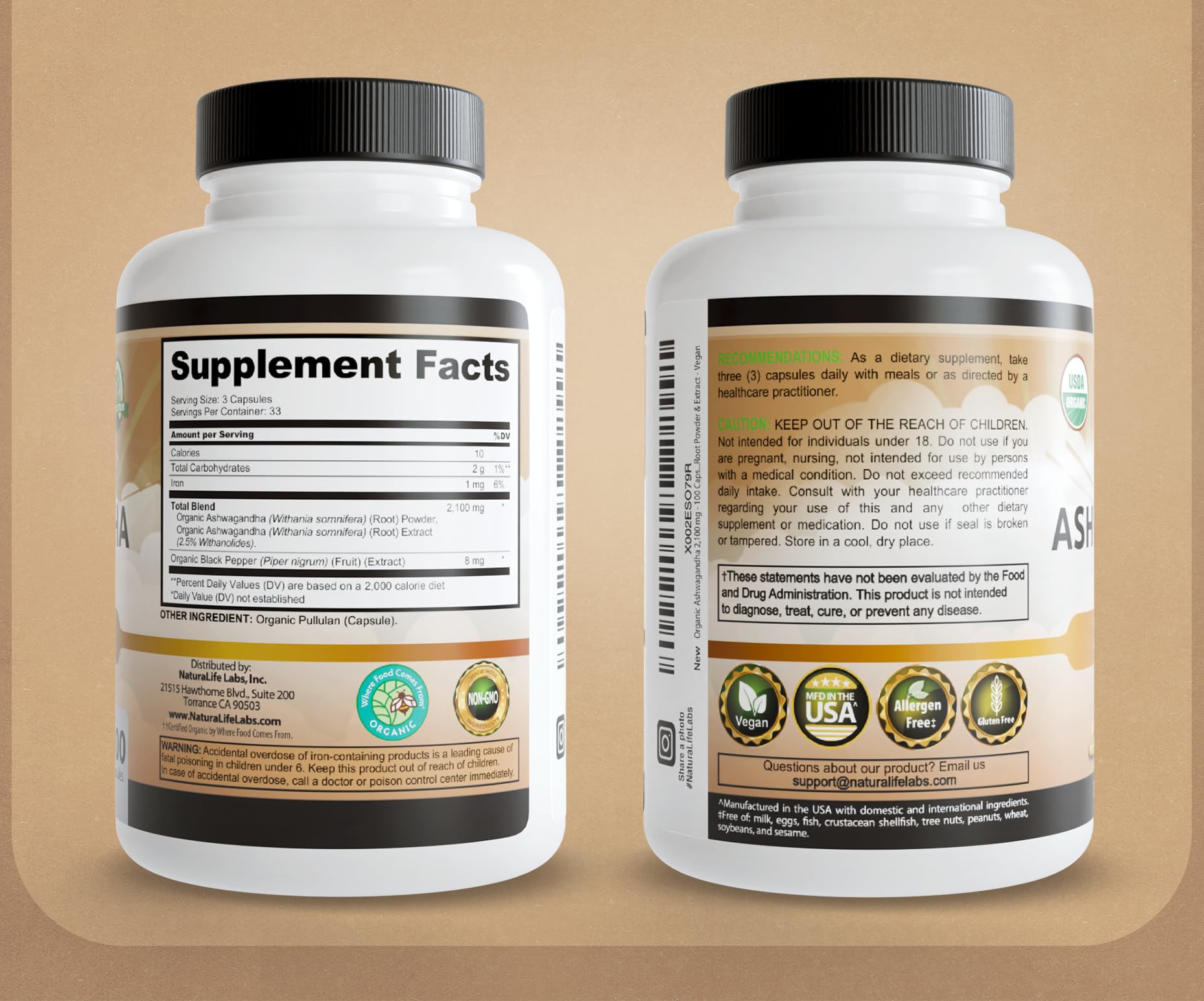 NaturaLife Labs organic black pepper ingredient emphasizing absorption aid