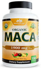 NaturaLife Labs front bottle view showing triple blend maca benefits