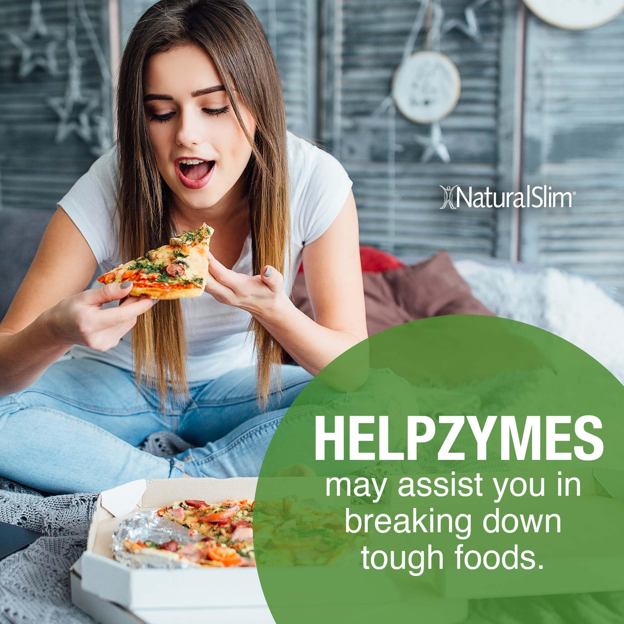 NaturalSlim Helpzymes label detail showing ingredient blend and trusted formula