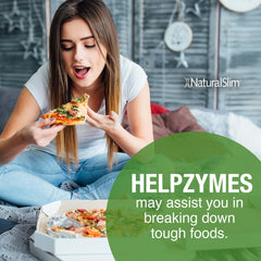 NaturalSlim Helpzymes label detail showing ingredient blend and trusted formula