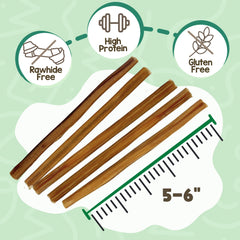 Nature Gnaws single bully stick held to show full 11–12 inch length benefit