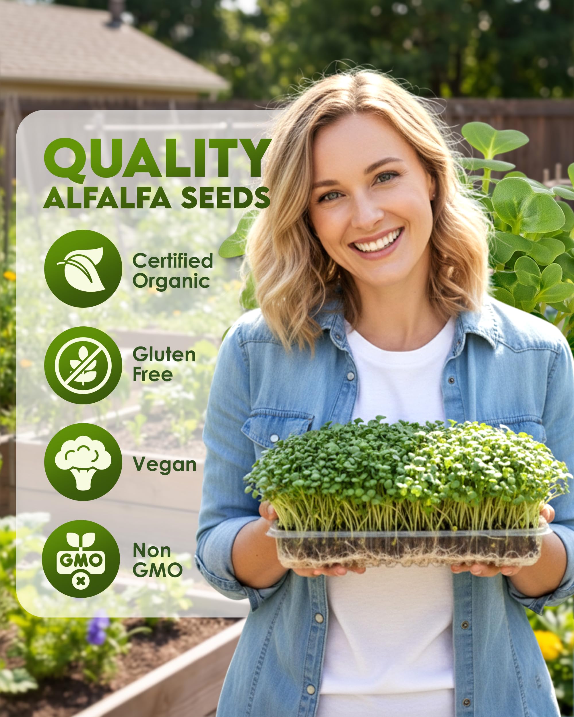 Nature Jim's Sprouts seed close-up texture, displays quality and uniformity benefits