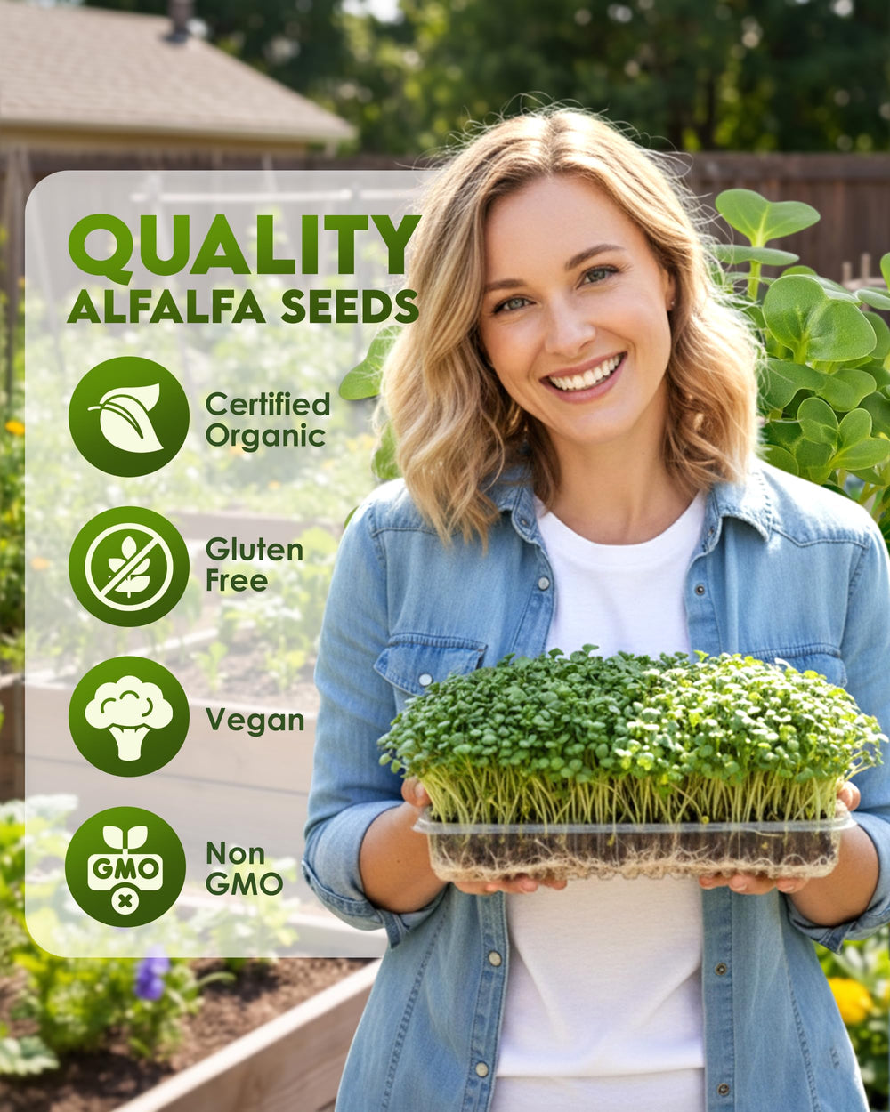 Nature Jim's Sprouts seed close-up texture, displays quality and uniformity benefits