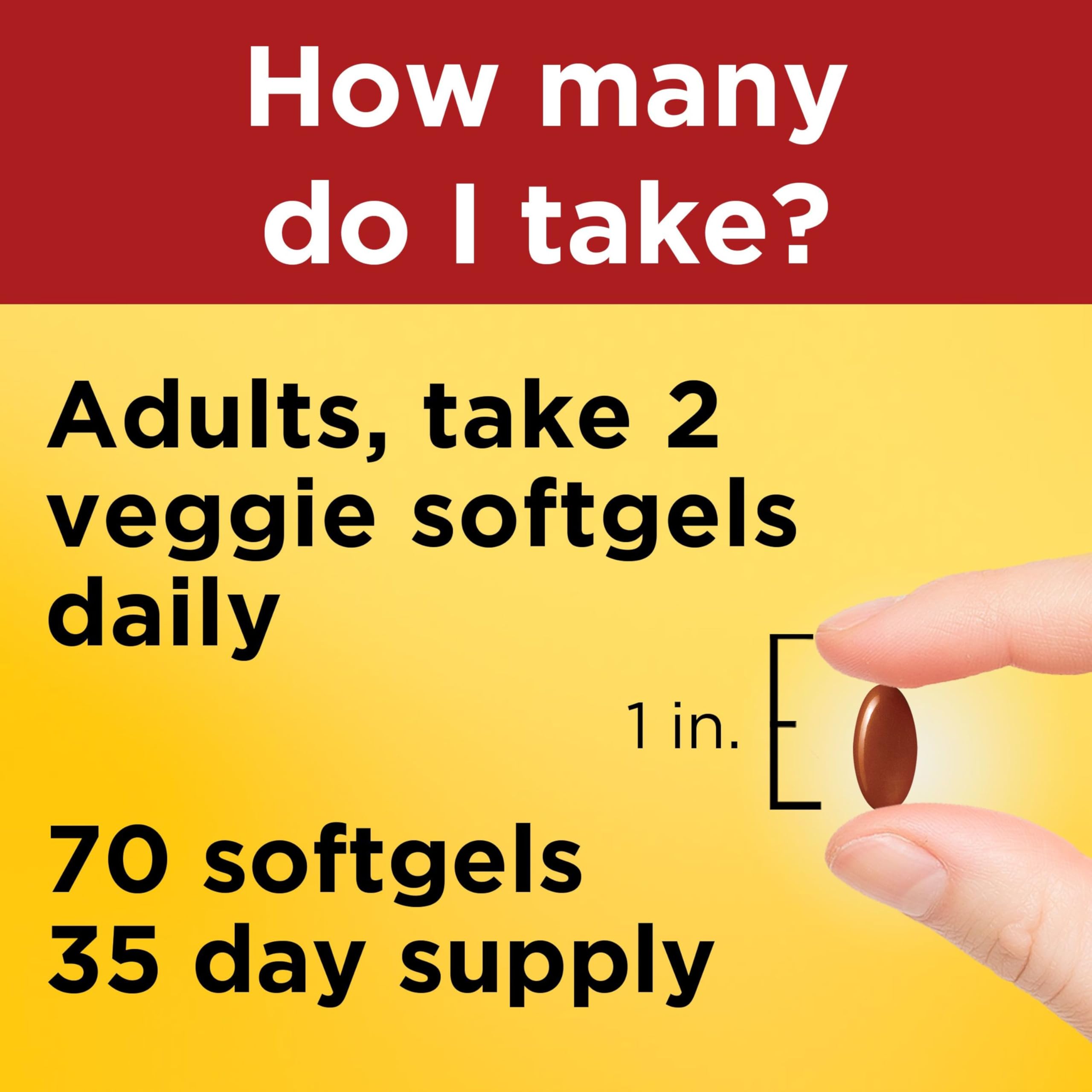 Nature Made supplement facts label displaying EPA and DHA amounts