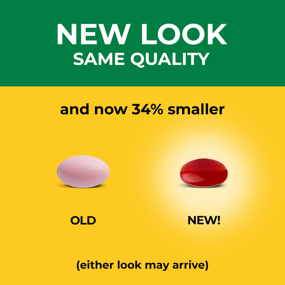 Nature Made softgel close-up displaying smooth texture for easy swallowing